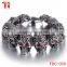 Fast and furious 7 moive Silver Color Stainless Steel Skull Skeleton Bracelet Titanium Steel Bangle for Men Fashion Jewelry