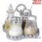 4pcs glass condiment bottle set/ glass salt and pepper shaker