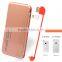 Slim External Battery Charger Pack/Mobile Power Bank 5000mAh Built-in Micro USB Cable with 8-pin Adapter/Micro USB Port