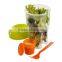 Portable Salad Container For Lunch To Go Includes Plastic Salad Shaker,Plastic Dressing Containers and Forks Compact
