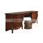 Elegant European Style Brown And Golden Hand Carved Solid Wood Dresser And Mirror(MOQ=1 SET)