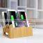 New multi-device bamboo charge station,storage box for mobile phone