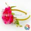 Hot Pink Flowers Elastic Baby Head Band Lovely Girls Headpieces Wholesale