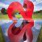 outdoor garden decoration metal craf large two red hearts sculptures