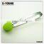 14045 5 inch mini Kitchen Food Tongs Silicone Stainless Steel ice Tongs