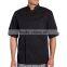 Wholesale Mens Clothing Custom Short Sleeve Stand Collar Black Casual Classic Chef Coat Uniform Men Tops