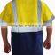 OEM Mining Workwear Uniform Mens Button-front Yellow Cotton Twill Work Shirt with Hi Vis Tapes