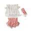 Toddler girl clothing set 3 pcs summer baby pompom clothes outfits