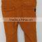 Cool Baby Girls Dark Beige Color Flexible Cotton Plain Dyed Pants for Aurtumn