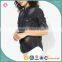 Latest Denim Blouse Woman Fashion Cutting OEM Washed Black Shirts