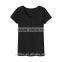 Plain no brand short sleeve cotton t-shirt with fastener for girls
