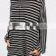 Runwaylover EY2370B Long Style 2017 Ladies Fashion Stripe Loose Blouse