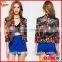 New Arrival Fashion Tropical Floral Print Women Blazer,blazer 2015