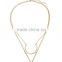 Gold Double Layering Semi Circle And V Necklace Geometric Jewelry