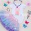 Newborn Infant Baby Girl necklace+Romper+bracelet Bodysuit Tutu Flower Clothes Outfit Set