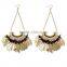 XP-TE-2117 Romantic Silk Tassel Bead Hook Magnetic Earrings