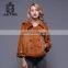Winter Double-Breasted Leather Double Face Lamb Shearing Sheep Fur Woman Jacket