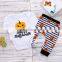 2018 Wholesale Letter Print Bodysuit Tops Pumpkin Pants Suit Newborn Baby Clothes Set Baby Halloween Set