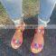 Cheap Price Summer Beach Girls Flat Sandals Rainbow Color US Size Slipper Womens Sandal