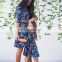 Blue Floral Printed Mom and Daughter Dress Mommy and me  Mini Dress Mother Daughter Dresses Mother and Daughter Clothes