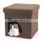 high quality lovely luxury portable cube folding cat pet house ottoman pet house dog
