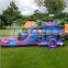 Waterproof Inflatable Pink Purple Palm Tree Water Splash Pool Slide Bouncer Bouncy Castle for Kid
