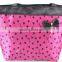 Handy pot red rose cosmetic bag with lovely bowknot