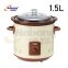 1.5L Multi Function Electric Slow Cooker with Ceramic inner Pot & high borosilicate glass lid