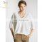 Женский свободный вязаный светр из cashmere с вырезом в форме буквы V и короткими рукавами