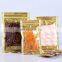 Transparent Gold 3 Sides Seal Zipper Bags Flowers Printed Zipper Pouch with Clear Window Composite Poly Bag for Food Packaging