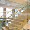 luxury high quality wood handrail railing balusters stair glass handrails for stairs