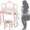 Tri-Folding Mirror Desk for Girls  Dressing Table