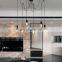 HUAYI Fashion Nordic Black Dining Room Living Room Hotel Ceiling Hanging Chandelier Pendant Lamp