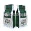 Block bottom matte green plastic coffee foil bag 500g food stand up packaging coffee bag with valve