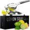Lemon Squeezer Stainless Steel Press - Ergonomic, Manual Non-Slip Grip Design - Effortless Pro-Grade Lemon, Lime, Orange