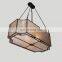 American Style Linen Brown Mica Pendant Light Soften Light Hotel Bedroom Indoor Restaurant Dining Room Chandelier