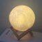 20cm With 2 Colors Led Night Light 3d Printing Moon Lamp Dimmable Touch Control
