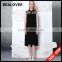 2015 lastest fashion solid sleeveless black voile casual factory price summer dresses online shopping
