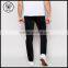 Mens Hip Hop Skinny Jeans Cut Out Washed Black