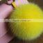 High Grade Personalized Real Racoon Fox Fur Pom Pom Metal Keychains