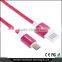 High Quality Super Fast Charging Noodle Flat 1.5 M Dual Usb Cable Micro Usb Data Cable for Samsung