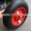 3.50-4 China DEJI supplier wheelbarrow wheel steel rim pneumatic rubber wheel