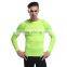 custom long sleeve fluo yellow Nylon skin compression tights