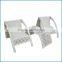 White rattan garden outdoor table and chair metal legs furniture set JJ-323TC