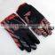 Full Finger Cycling Gloves Red & Grey On Black
