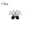 Christmas present white and black glass stone butterfly with eco-friendly alloy brooch jewelry