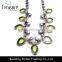 Jewelry fashion green resin beaded pendant with rhinestone chain choker necklace jewelry