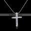 Jewelry Made With Austrian Crystal Women Rhinestone Cross 18k White Gold Necklace
