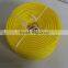 3- strand yellow polypropylene rope