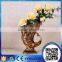 Hot selling handmade designs resin peacock flower vase stand for home and hotel decoration gift